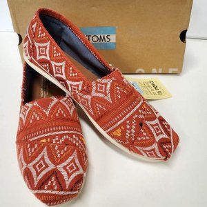 Toms Women's Classic Canvas Shoes, Brick Red Tribal